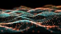 Futuristic Abstract Waveform, Digital Data Stream Visualization, Technology Background Royalty Free Stock Photo