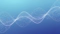 Futuristic Abstract Waves of Connected Dots and Lines Forming a Digital Network on a Blue Background, Symbolizing Technology, Royalty Free Stock Photo
