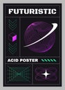 Futuristic acid poster template