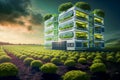 Futuristic agriculture, conceptual generative ai illustration