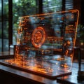 Futuristic AI assistant displayed as a hologram in a smart home.