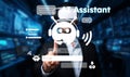 Futuristic AI Assistant Interface with Virtual Reality Interaction in High-Tech Environment XDMCP Royalty Free Stock Photo
