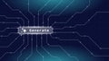 Futuristic AI banner with abstract network, microchip and digital connections. Vector illustration of generative