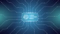 Futuristic AI banner with large language model, neural network and data connections. Abstract vector illustration for