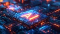 Futuristic AI Chip - Advanced Technology and Artificial Intelligence Concept Royalty Free Stock Photo