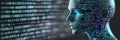 Futuristic AI Coding Agent Profile of Digitized Code Representing Artificial Intelligence and Tech Royalty Free Stock Photo