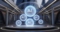 Futuristic AI Concept: Spheres of Artificial Intelligence Royalty Free Stock Photo