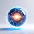 Futuristic AI Core Glowing with Digital Energy Royalty Free Stock Photo