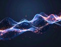 Futuristic AI Data Wave with Glowing Particles â Abstract Digital Technology Background, Big Data Flow Royalty Free Stock Photo