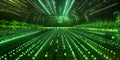A futuristic AI-driven autonomous agricultural system, displaying glowing cybernetic precision