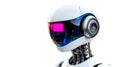 Futuristic AI-driven chatbot providing seamless customer support in high-tech environment
