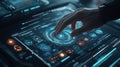 Futuristic ai driven computer interface exploring digital technology and network connectivity Royalty Free Stock Photo