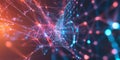 A futuristic AI-driven next-generation 6G communication network, displaying glowing cybernetic ultra