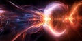 A futuristic AI-driven next-generation space propulsion system, displaying glowing cybernetic