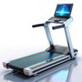 Futuristic AI-driven treadmill with floating display Royalty Free Stock Photo