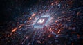 Futuristic AI Microchip â The Power of Artificial Intelligence Royalty Free Stock Photo