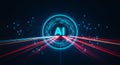 Futuristic AI Neon Glowing Artificial Intelligence Technology and Data Stream Visuals Innovation, Machine Learning, Deep Tech