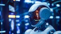 Futuristic AI Powered Digital Communication for Innovative Marketing Solutions Autonomous robot or cyborg representing advanced Royalty Free Stock Photo