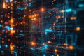 A futuristic AI-powered quantum matrix, composed of glowing cybernetic energy streams,
