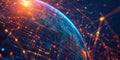 A futuristic AI-powered solar system colonization roadmap, featuring glowing cybernetic