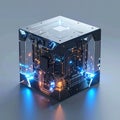 Futuristic AI Quantum Computer Core Royalty Free Stock Photo