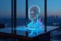 Futuristic AI Representation with Data Visualization Royalty Free Stock Photo