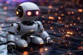 Futuristic AI Robot on Digital Circuit Board - Artificial Intelligence Concept for Technology Design Generative AI Royalty Free Stock Photo
