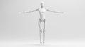 Futuristic AI Robot in Divine Pose on White Background. Generative AI