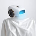 Futuristic AI Robot with Glowing Camera Head Royalty Free Stock Photo