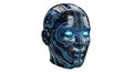 Futuristic AI Robot Head with Digital Circuits Isolated on White Background Artificial Intelligence Concept AI Generated Royalty Free Stock Photo
