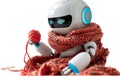 Futuristic AI Robot Knitting Scarf - Technology Meets Craftsmanship