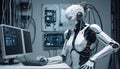 Futuristic AI Robots Working in High-Tech Environments- AI Generated Royalty Free Stock Photo