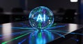 Futuristic ai sphere digital network technology abstract concept glowing light Royalty Free Stock Photo