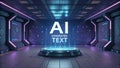 Futuristic AI Text Generation Concept Background Royalty Free Stock Photo