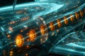 Futuristic Aircraft Design, Exploring Advanced Engine Technology and Sleek Aerodynamics with Illuminated Circuitry,