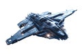 futuristic alien space shuttle. Futuristic sci-fi space shuttle. space craft. Transparent PNG file. Royalty Free Stock Photo