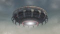 Futuristic alien Spaceship and sky