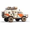 Futuristic Ambulance: Realistic Model With Dystopian Mad Max Style