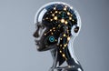 Futuristic android with neural network and integrated circuitry. AI generation