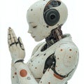 Futuristic android robot with intricate mechanical details in profile view Royalty Free Stock Photo