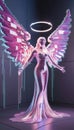 Futuristic Angel of Light A Vision of Ethereal Elegance Royalty Free Stock Photo