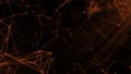 Futuristic animation with glowing triangles in slow motion, seamless loop. Motion. Plexus flying futuristic triangular