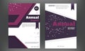 Futuristic annual report cover set. Brochure or flyer template in A4 in technology style. Concept layout design for