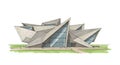 Futuristic architectural structure featuring sharp, angular geometries and intersecting Royalty Free Stock Photo