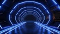 Futuristic architecture glows in blue, illuminating modern underground corridor generated by AI Royalty Free Stock Photo