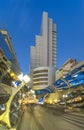 TOKYO, JAPAN - August 21 2018: Futuristic architecture in Shibuya district in Dogenzaka street Royalty Free Stock Photo