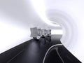 Futuristic architecture space corridor indoor
