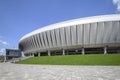 Futuristic Arena or Stadium with modern architectural lines and finishes