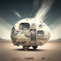 Futuristic Caravans as Artistic Masterpieces Royalty Free Stock Photo