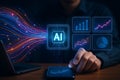 Futuristic artificial intelligence data analysis technology Royalty Free Stock Photo